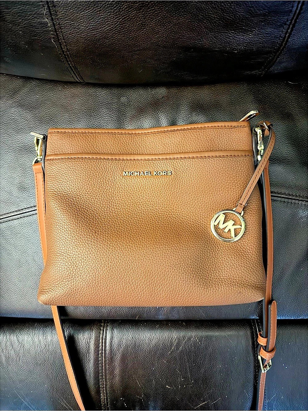 Michael Kors Bedford Legacy Medium Pebbled Leather Crossbody Bag Brown